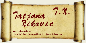Tatjana Niković vizit kartica